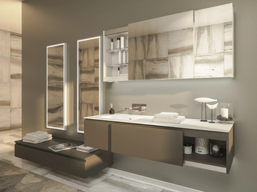 EMOTION - Single wall-mounted wooden vanity unit by MOMA Design - view 2